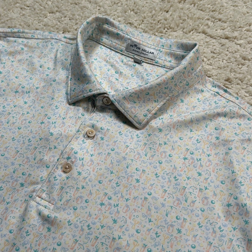 Peter Millar Polo XXL Summer Comfort Golf Cocktail Novelty Print Half and Half